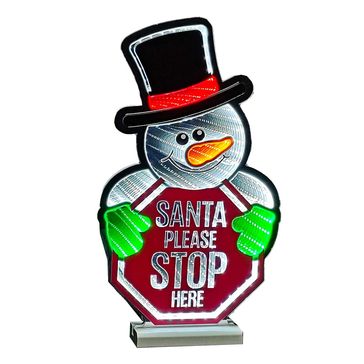 17" Santa Stop Here Infinity Light