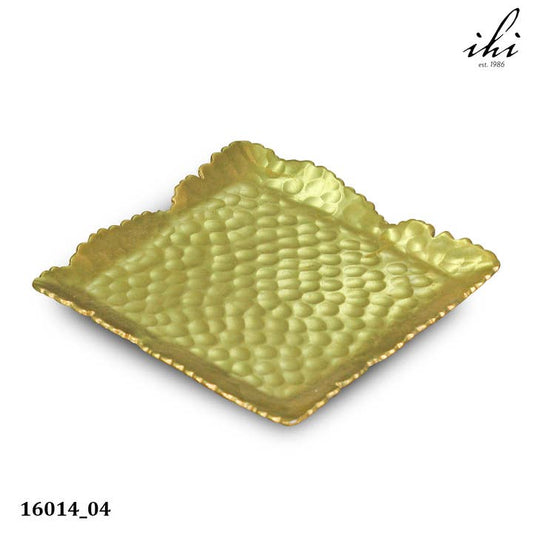 Gilded Hammered 5.5" Square Dish