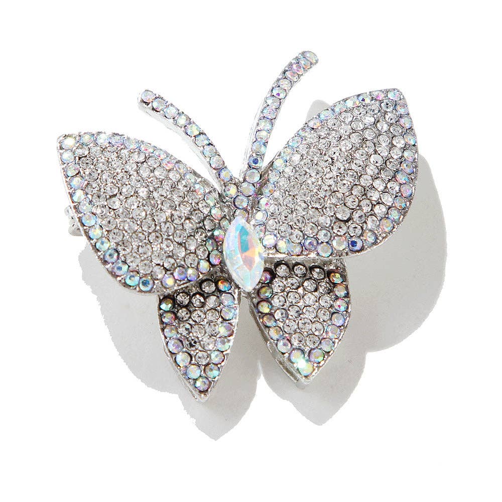 Rhinestone Butterfly Insect Brooch Pin