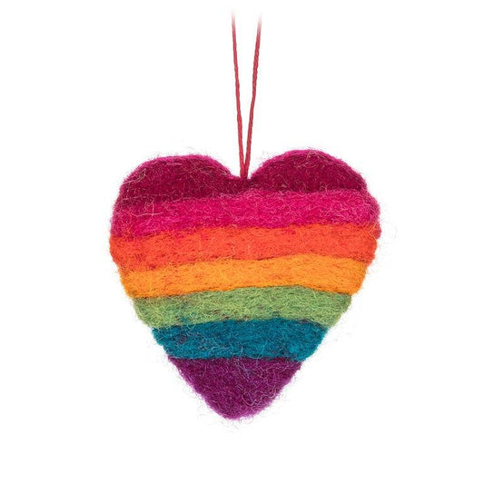 Mini Striped Heart Ornament-2.25"H
