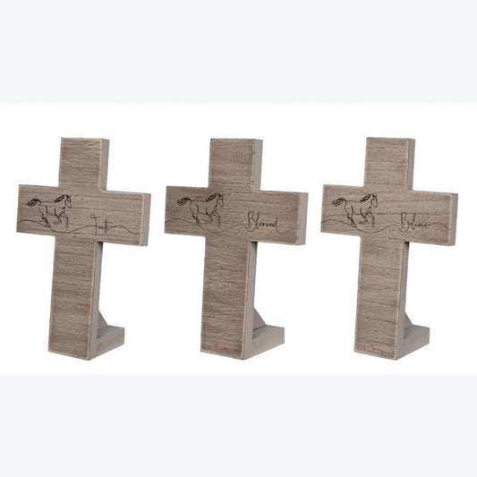 Wood Tabletop Horse Cross