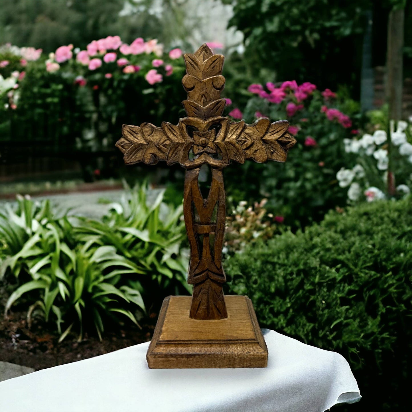 San Angelo Hand Carved  Mango Wood Table Cross