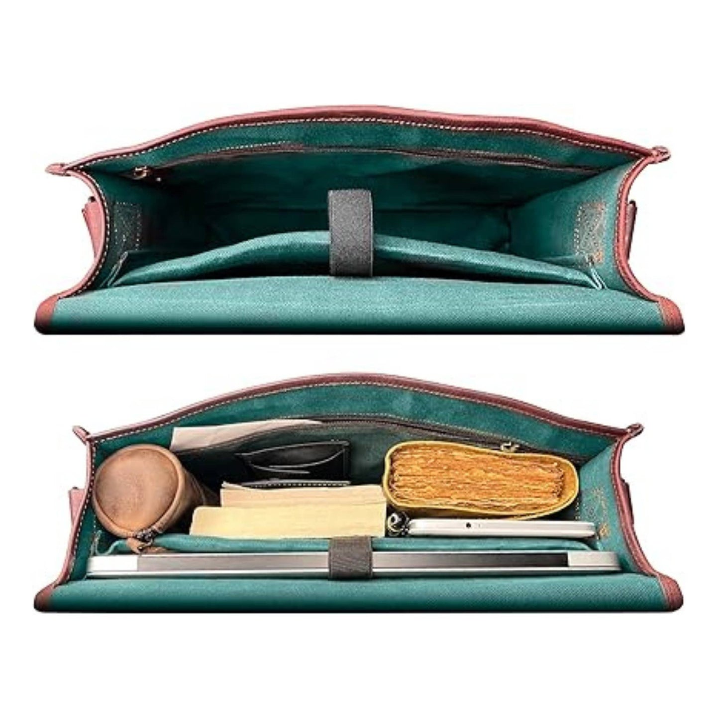 Genuine Leather Shoulder Travel Crossbody Ipad Satchel Bag