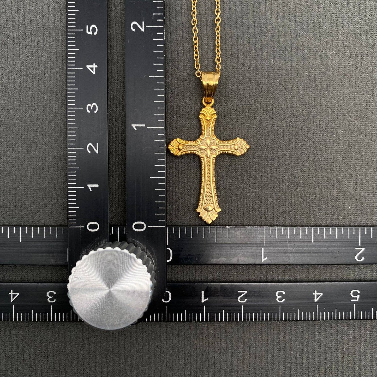 18K Gold Plt St. Stl. Cross Pendant