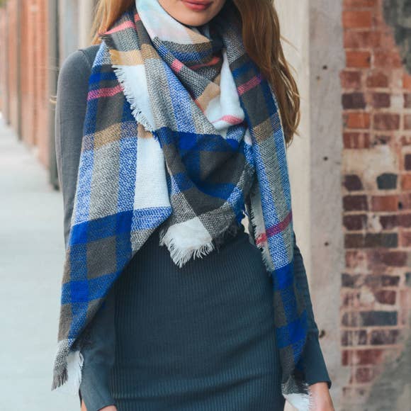 All-Time Classic Warm Frayed Edge Flannel Scarf