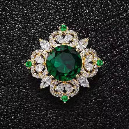 Cruciferous Alloy Rhinestone Brooch