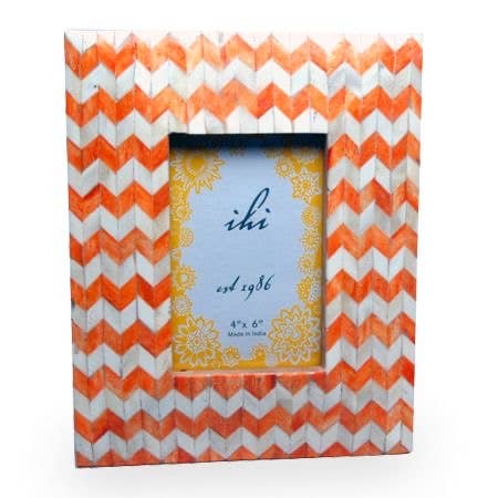 Zig Zag Orange Bone 4x6 Frame