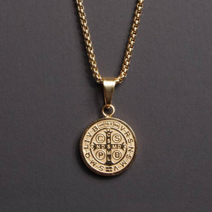 Gold St. Benedict Medal Necklace (Small) 20"