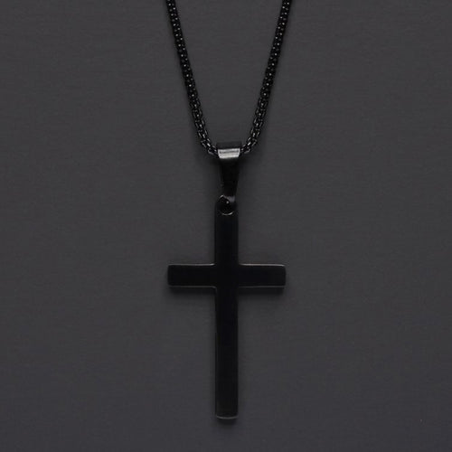 Large Black Cross Necklace 20