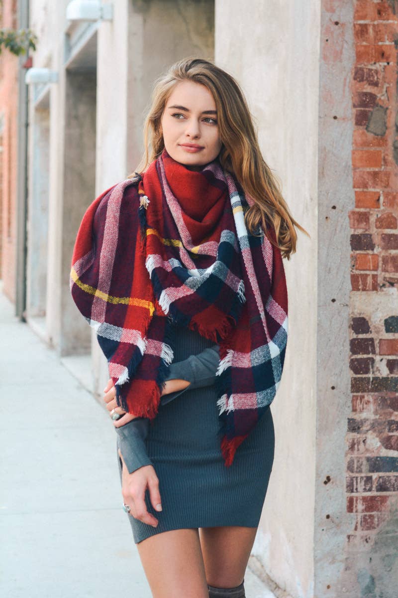 All-Time Classic Warm Frayed Edge Flannel Scarf