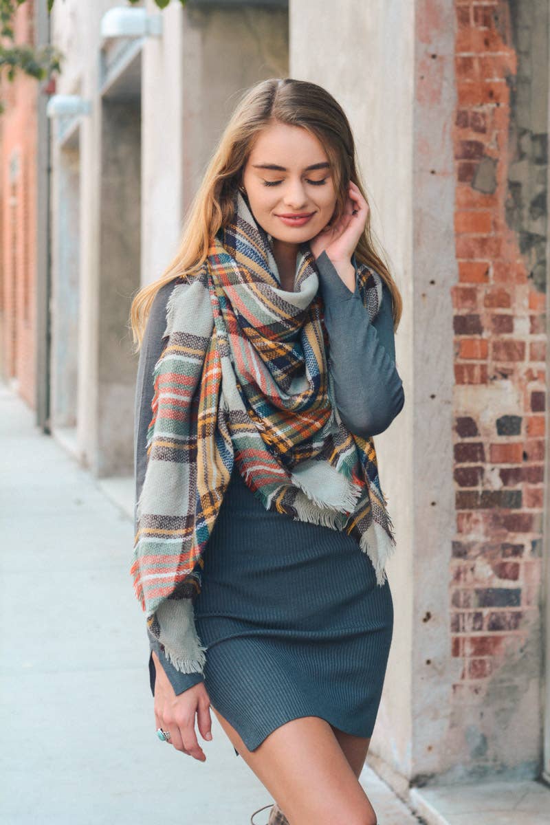 All-Time Classic Warm Frayed Edge Flannel Scarf