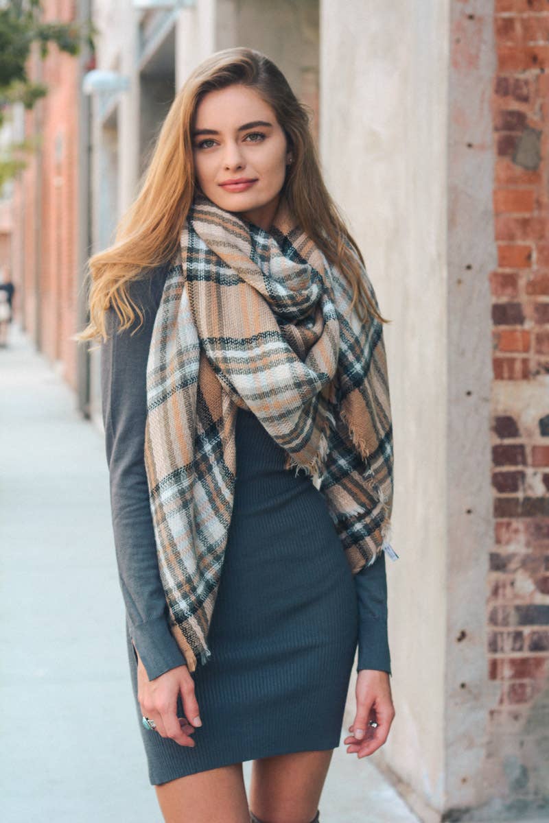 All-Time Classic Warm Frayed Edge Flannel Scarf