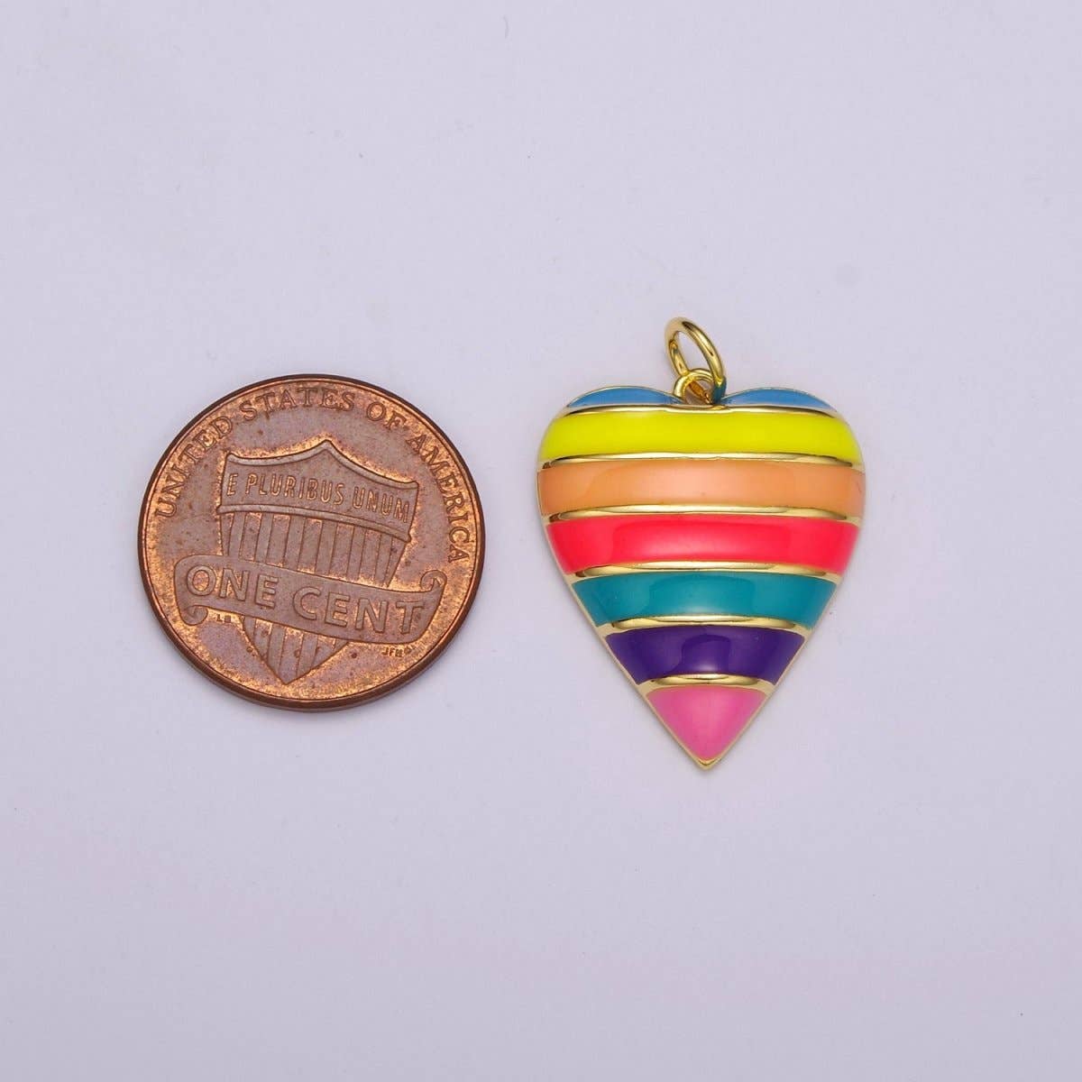Enamel Rainbow Heart Pendant