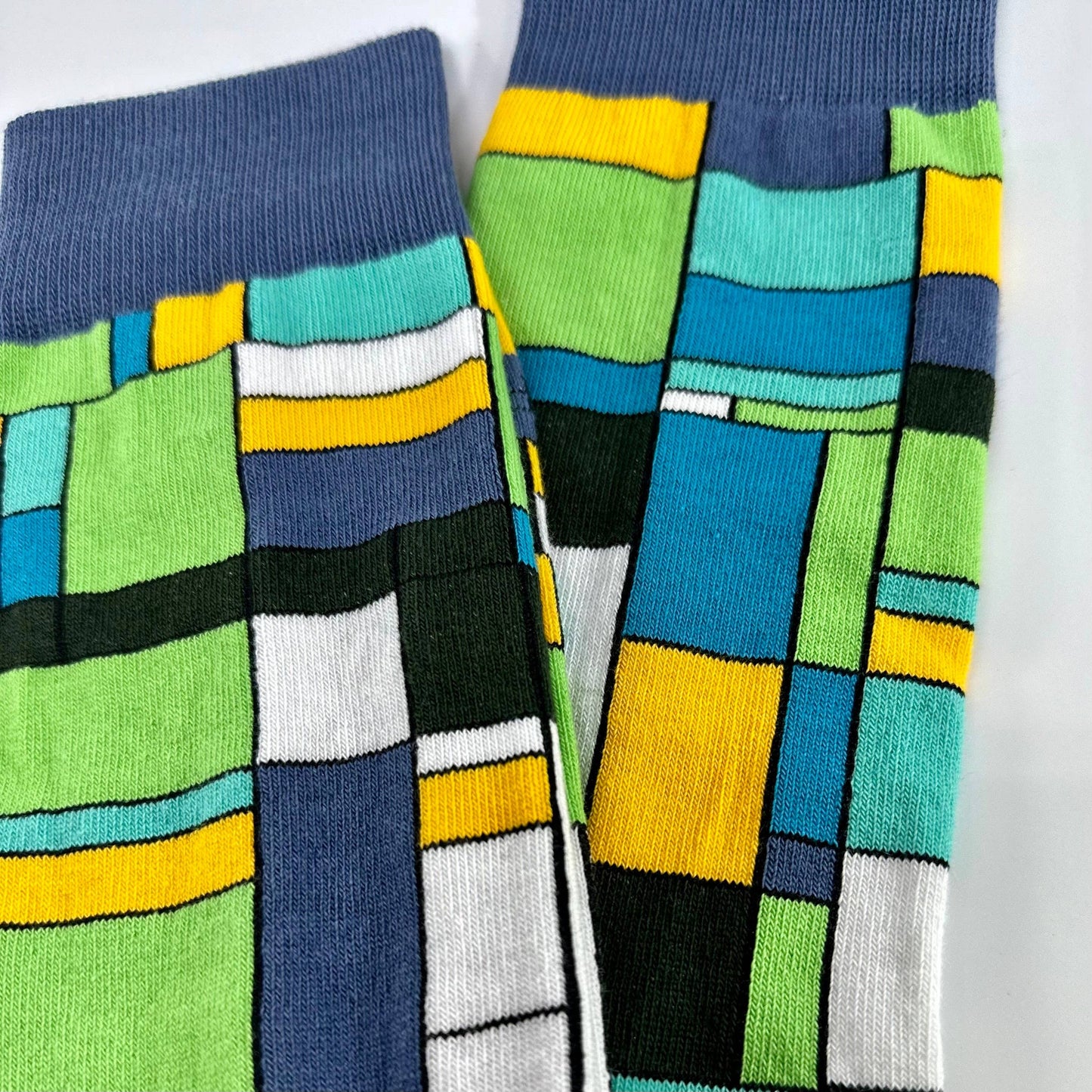 Mondrian Style Block Art Socks