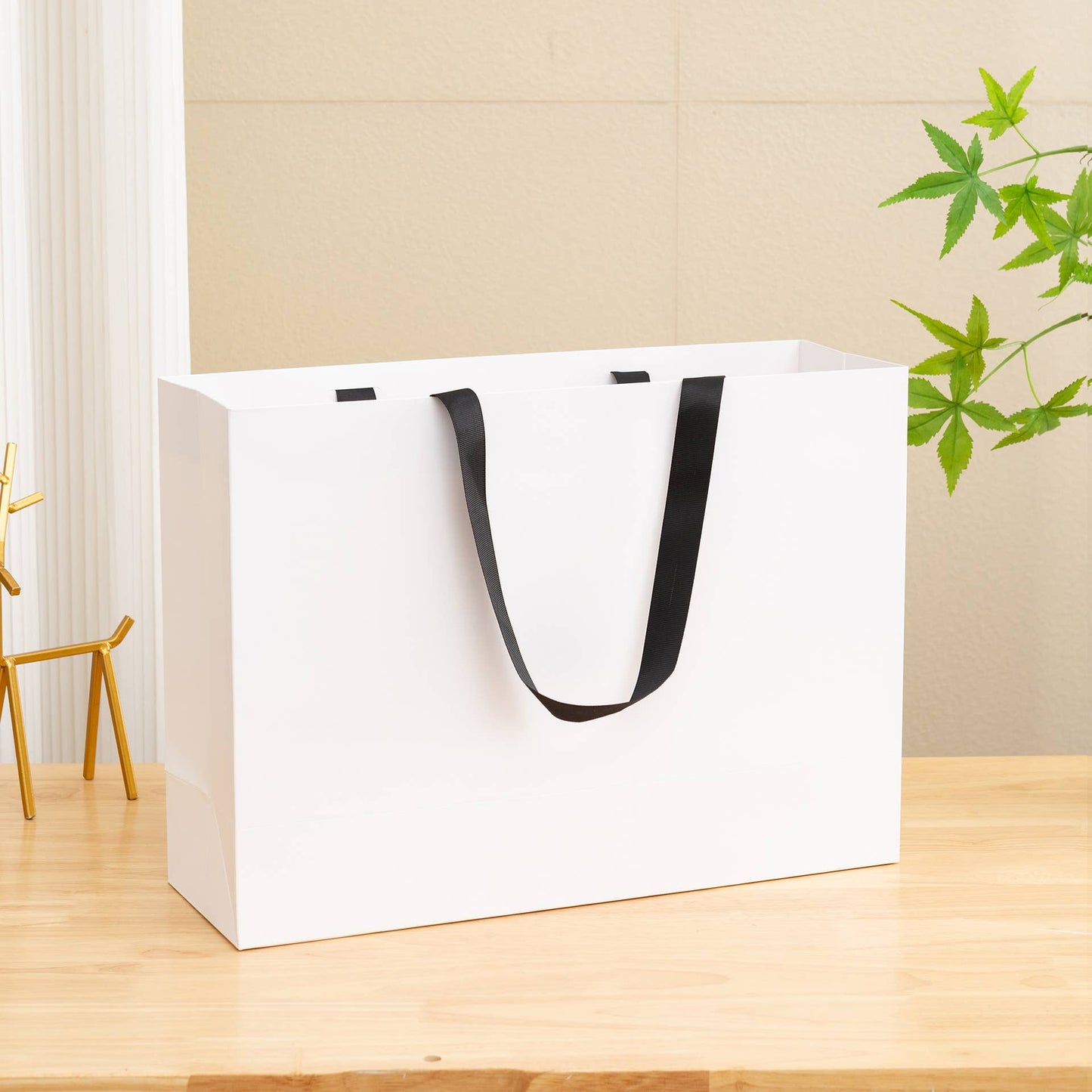 Premium Threaded Rope White Paper Gift Bag