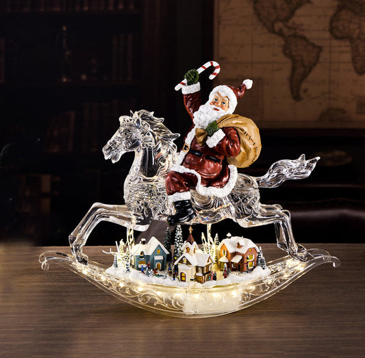 Red Santa With Rockinghorse