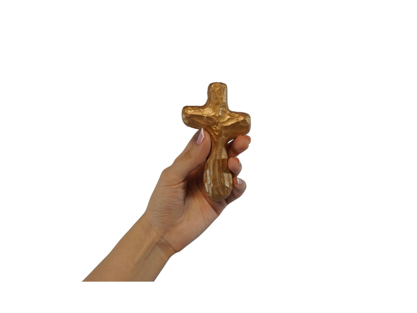 Journey Holding Cross - Gold Luster