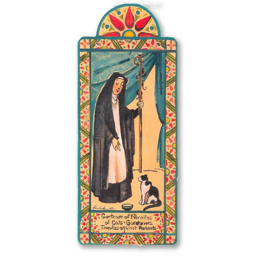 Saint Retablos - St. Gertrude of Nivelles