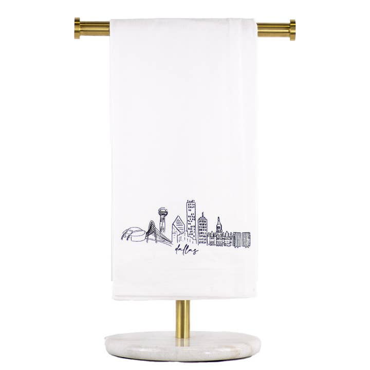 Dallas Skyline Flour Sack Hand Towel