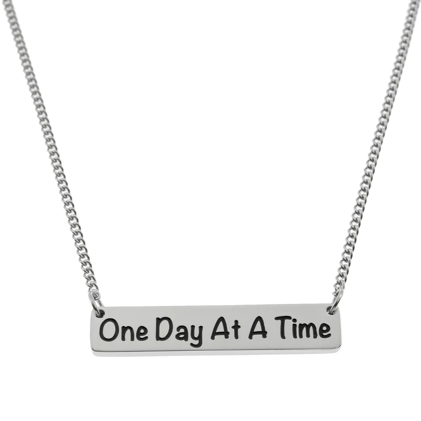 "One Day At A Time" Inspirational Positive Quote Necklace