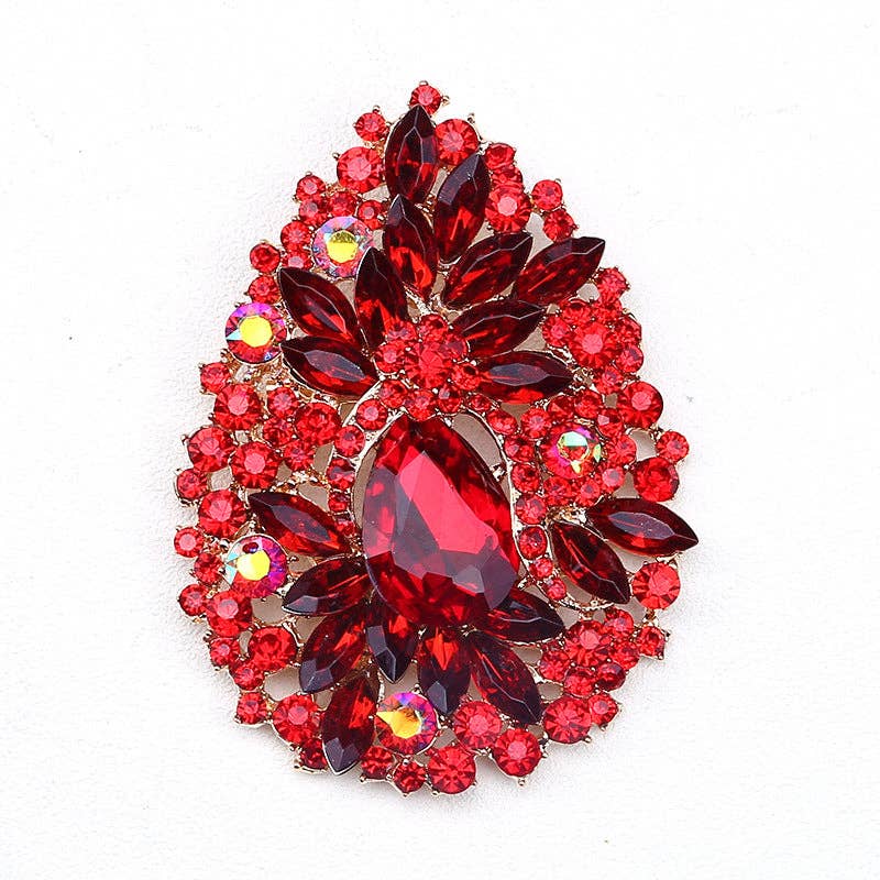 Teardrop Rhinestone Brooch