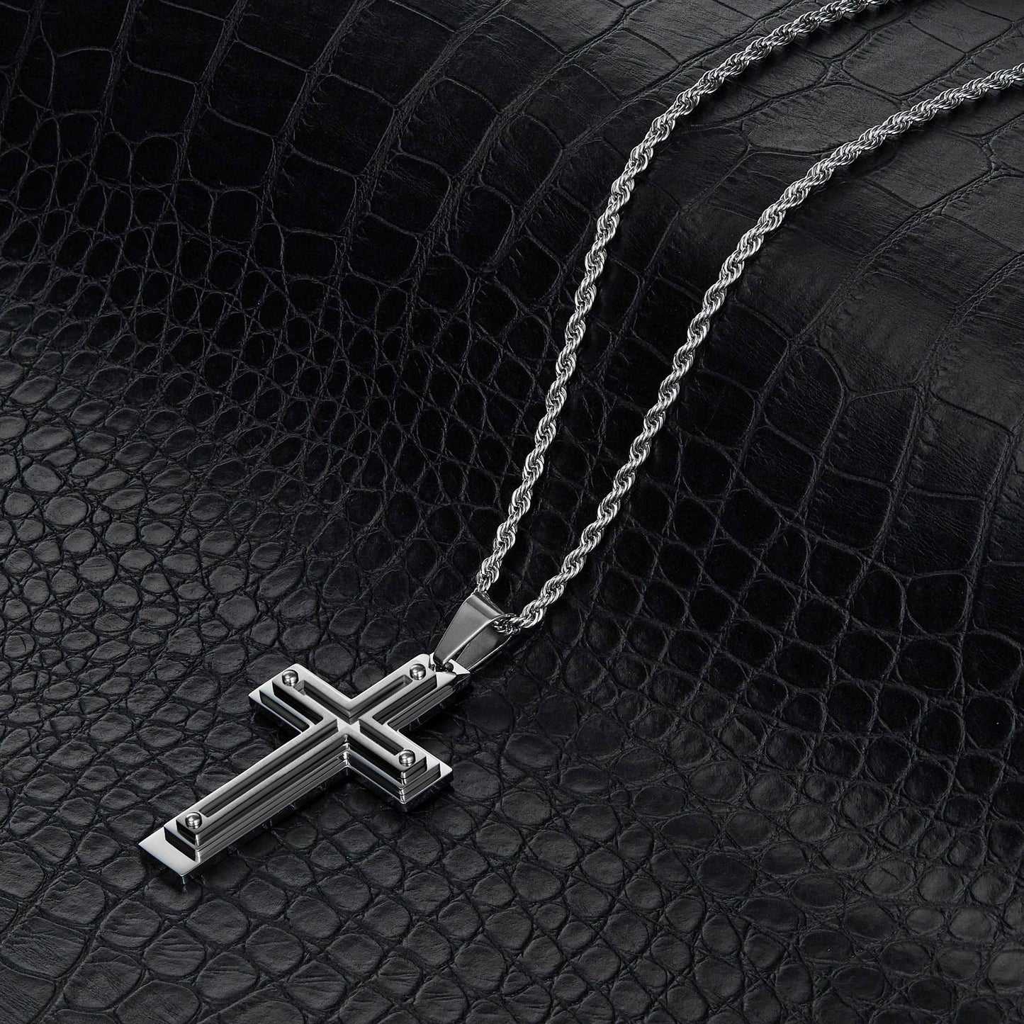Invicta Jewelry Multi Layer Two Tone Cross Necklace - 24"