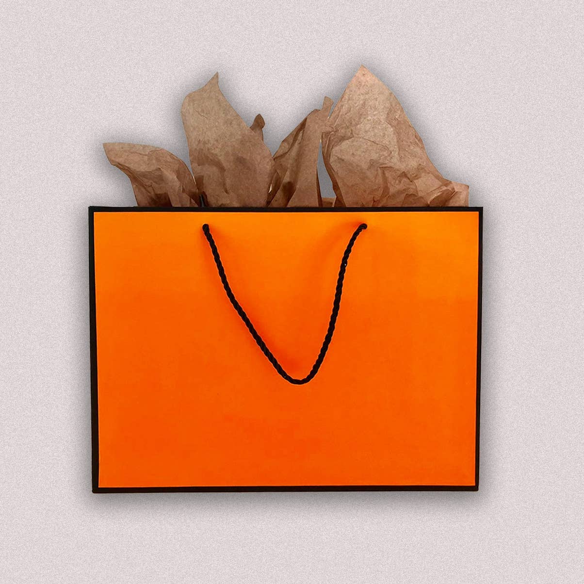Bright Orange with Black Border Paper Gift Bag