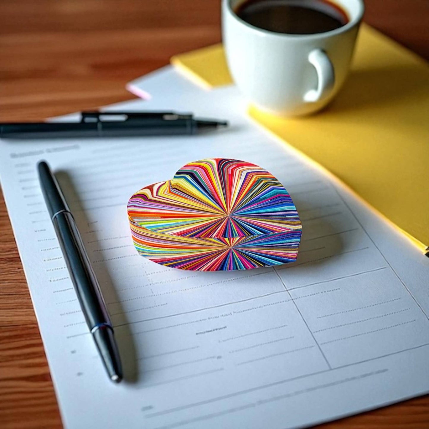 Colorful Abstract Heart Paperweight Decor       