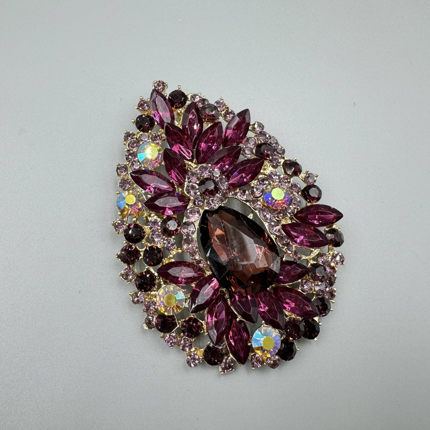 Teardrop Rhinestone Brooch