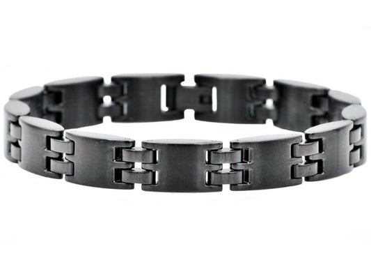 Men's Matte Finish Black Stainless Steel Bracelet