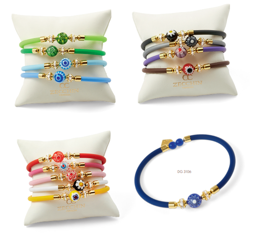 Millefiori Murano Glass Wrap Bracelet - Assorted Colors