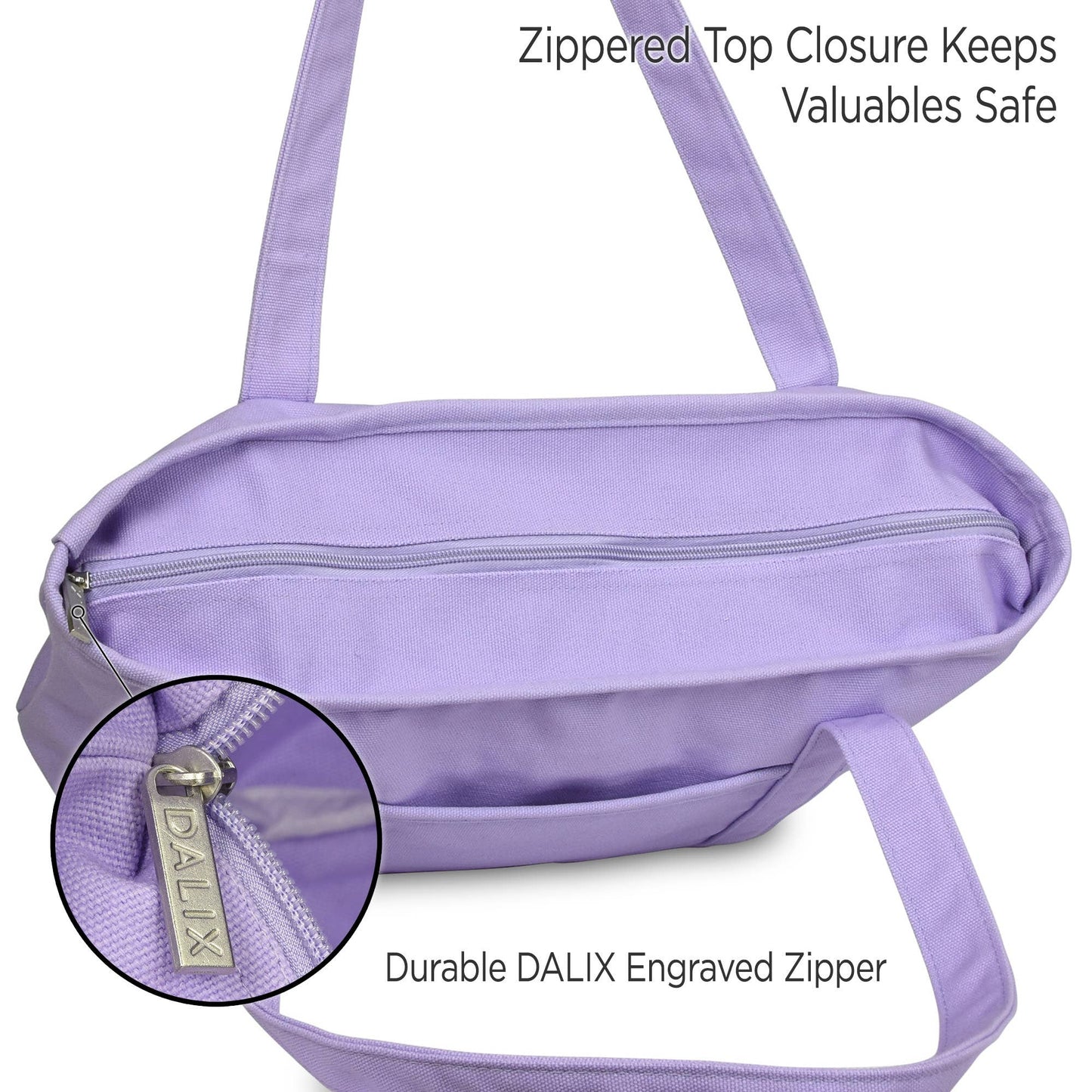 Dalix 20" Solid Color Cotton Canvas Shopping Tote Bag