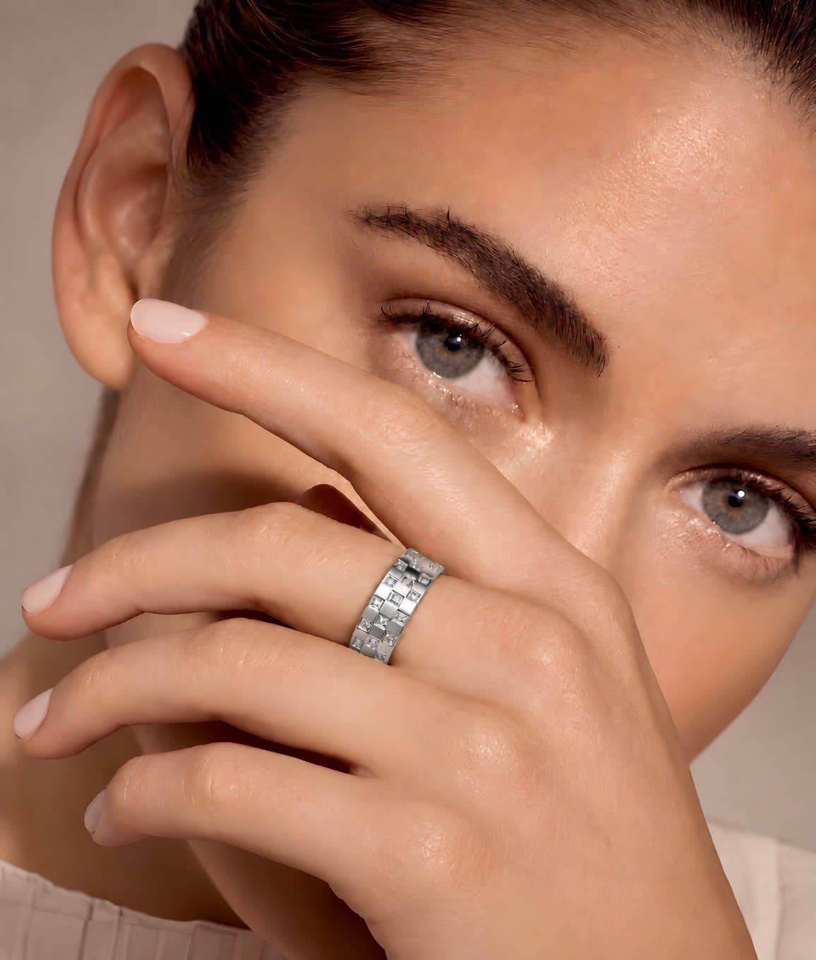 Pavé Trellis Ring [Wide Band]