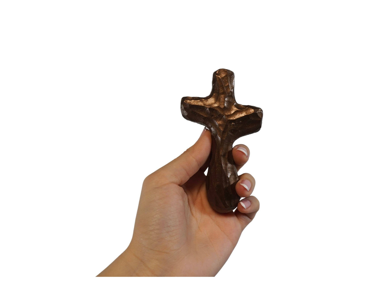 Journey Holding Cross - Burnished Bronze