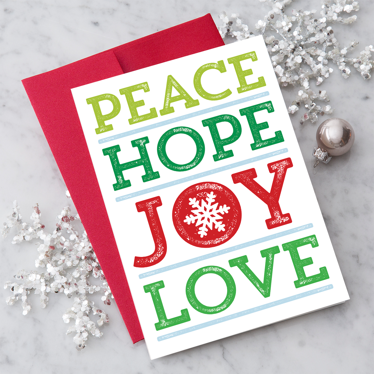 "Peace. Hope. Joy. Love" Christmas Greeting Card
