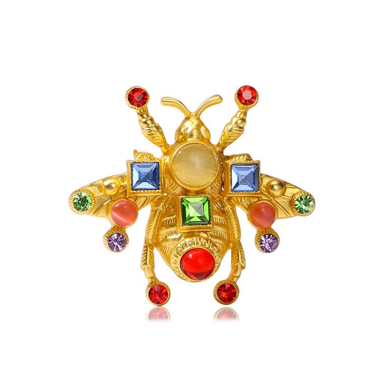 Baroque Rhinestone Bee Brooch Pin