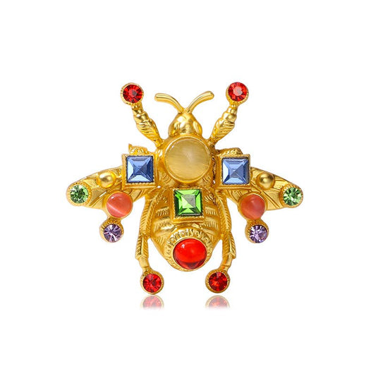 Baroque Rhinestone Bee Brooch Pin