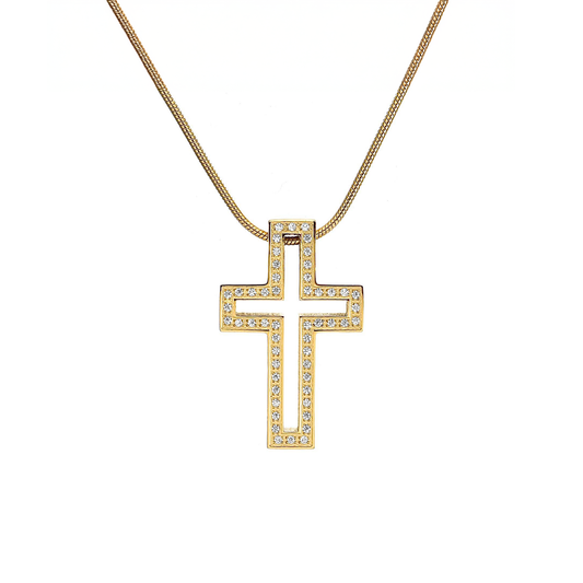 Gold Lumière Cross Pendant