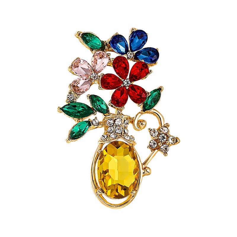 Floral Rhinestone Pin