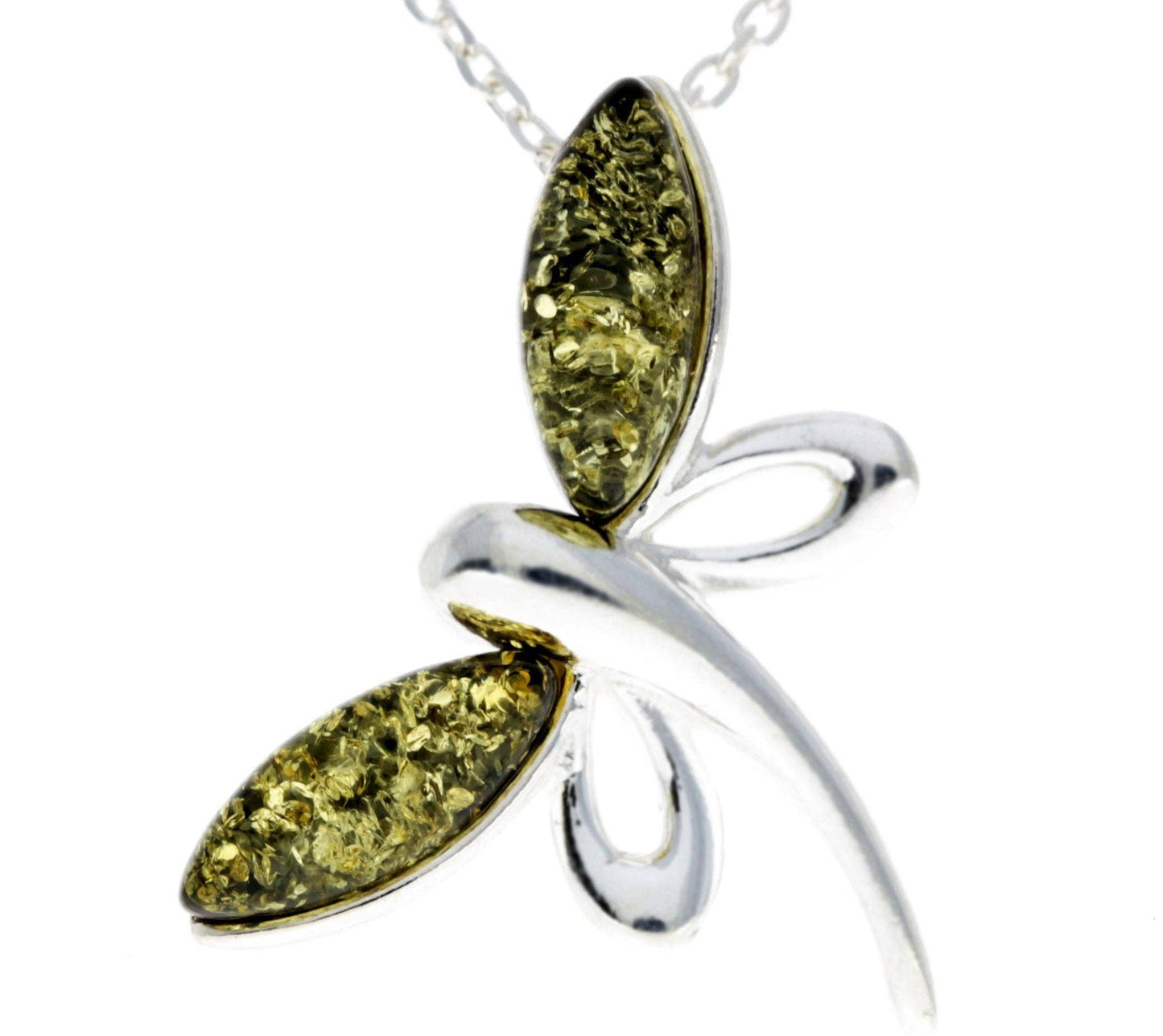 925 Sterling Silver Butterfly with Baltic Amber
