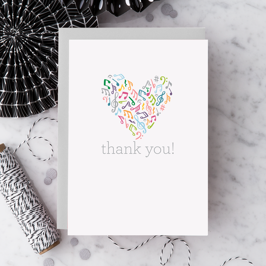 “Thank You Music Heart" Music-Inspired Greeting Card