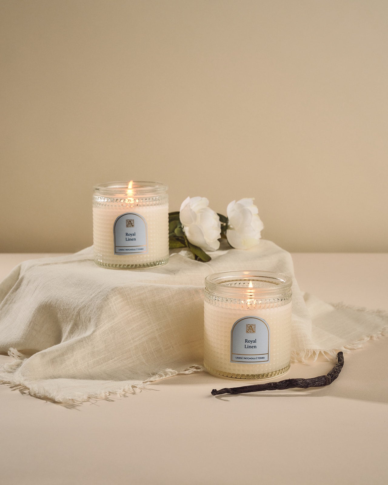 Elegant Essentials Royal Linen Candle With Metal Lid