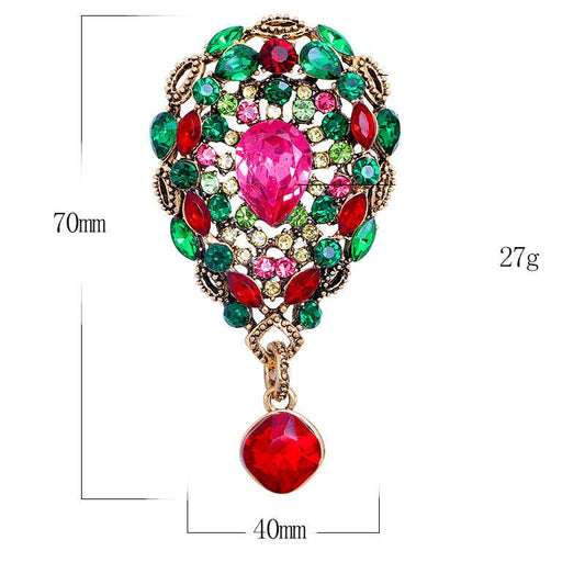 Teardrop Rhinestone Brooch