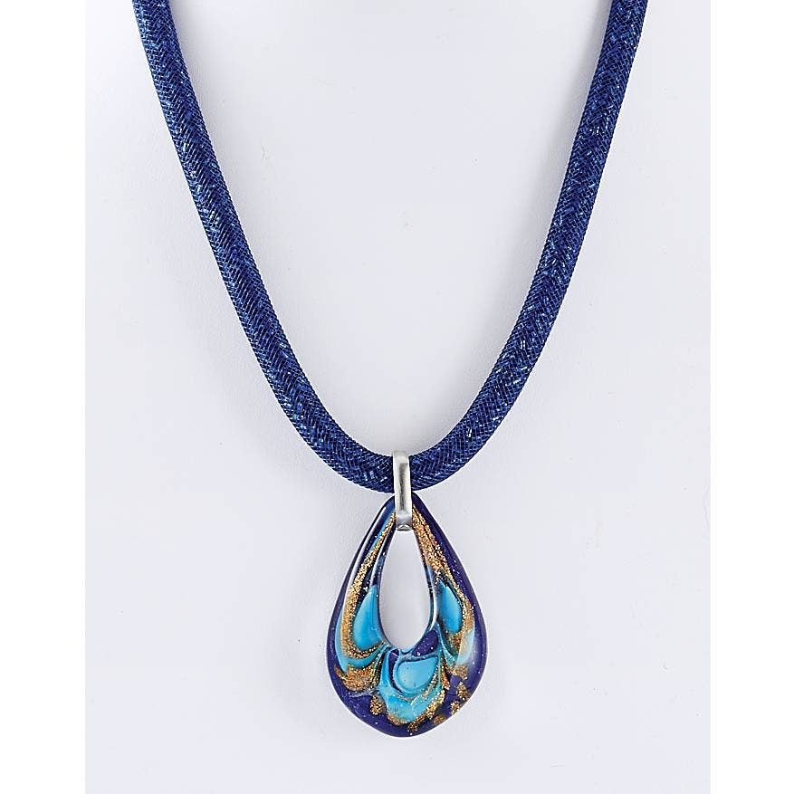 Rialto Murano Glass Pendant Necklace - Multi Color Opt