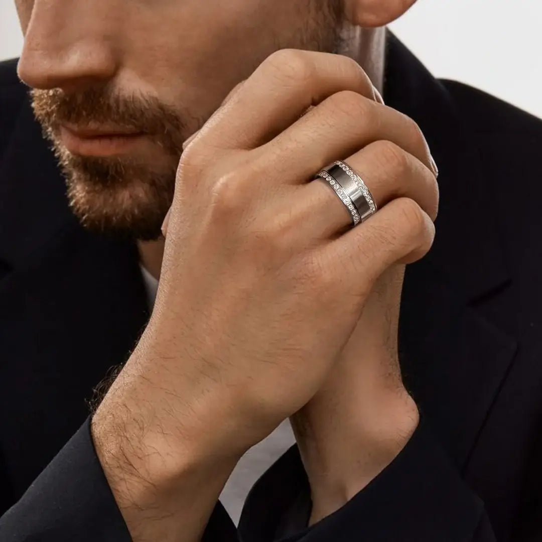 Offset Row Wide Eternity Ring