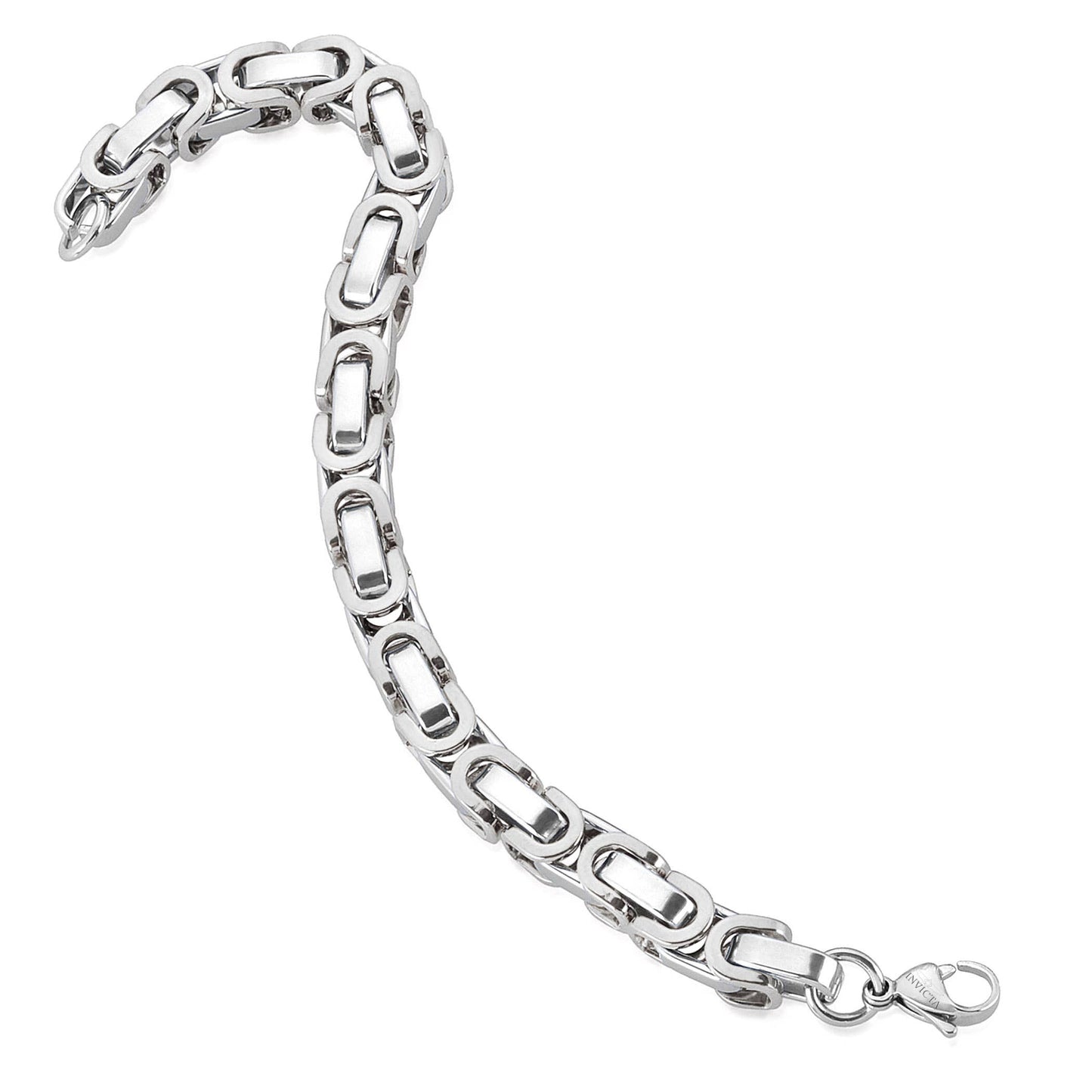 Invicta Jewelry Byzantine Chain Steel Bracelet (8mm) - 8.75"