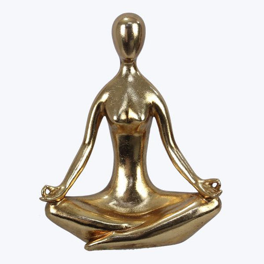 Yoga Gold Tone Tabletop Statue