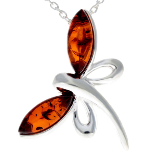 925 Sterling Silver Butterfly with Baltic Amber Clearance