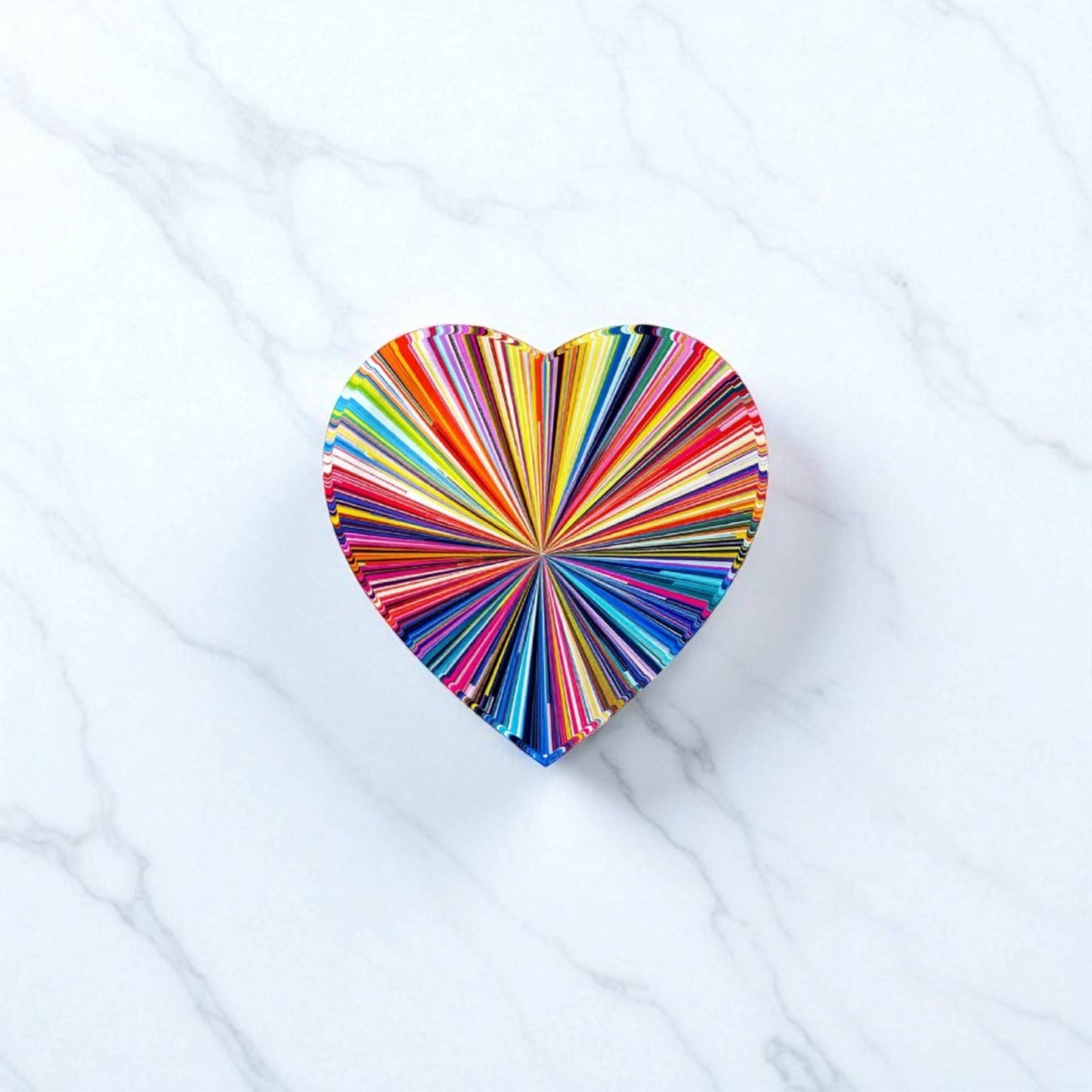 Colorful Abstract Heart Paperweight Decor       