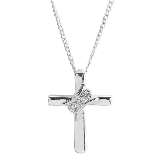 Sash Silver Plated Cross